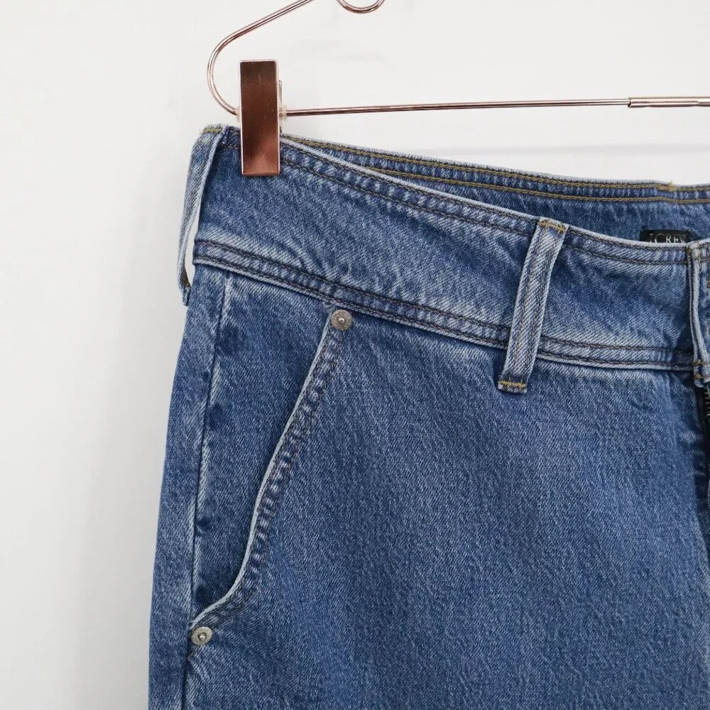J. Crew Petite Slim-Wide Jean Womens 32P Blue Utilitarian‎ Preppy Collegiate NWT